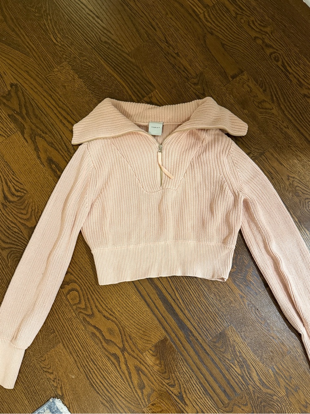 Varley Blush Pink Quarter Zip Sweater